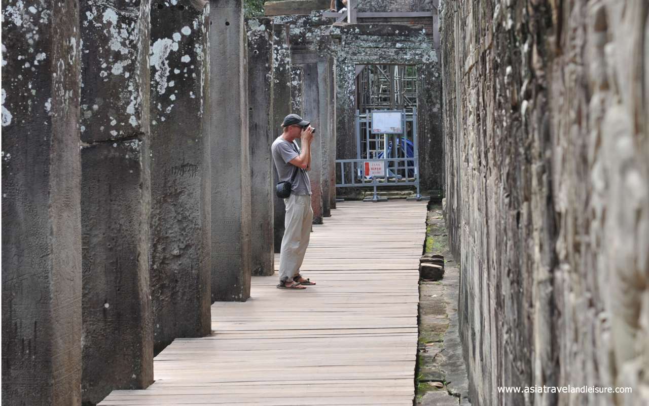 Ruins of ancient temple in Angkor Wat