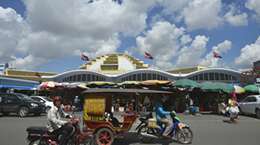 The Central Market ( Psar Thmey ) in Phnom Penh Cambodia