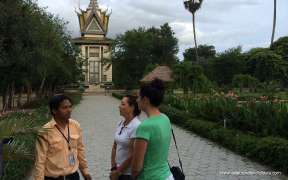 The memorial stupa of the Choeung Ek Killing Fields, Phnom Penh, Cambodia