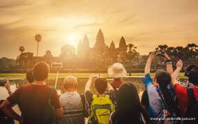 Angkor Wat in the sunset in Cambodia