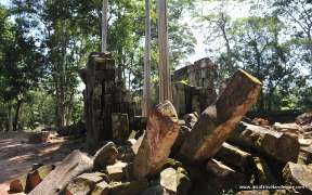 Ruins of ancient temple in Angkor Wat