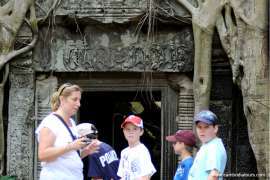 Tourists at Angkor Wat temple