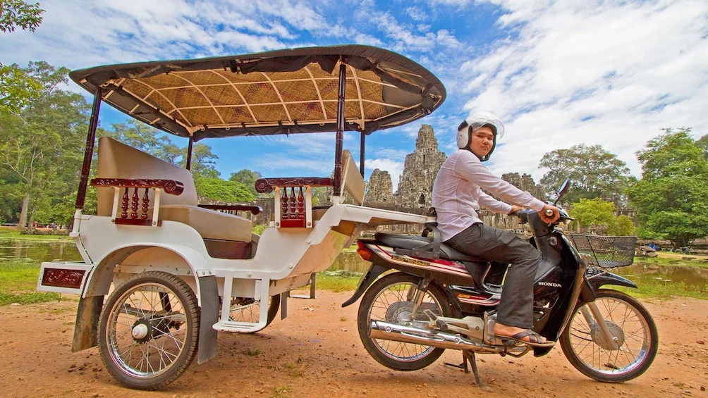  Tuk tuks are a popular mode of transportation in Siem Reap, Cambodia