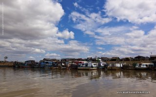 Chong Kneas floating village in Cambodia