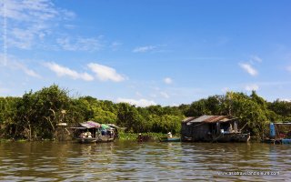 Chong Kneas floating village in Cambodia