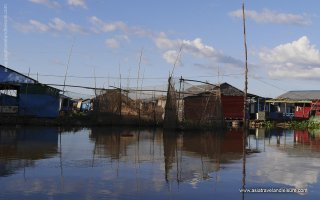 Kampong Chhnang floating village in Cambodia