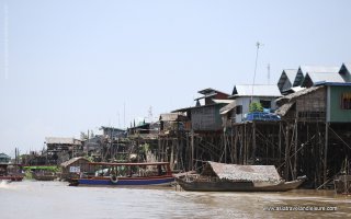 Kampong Phluk floating village in Cambodia